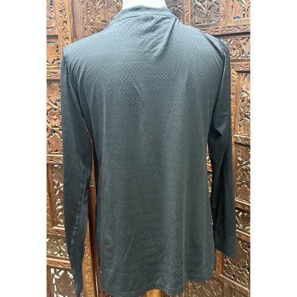 Zyia Active Size Women’s Large Black Chill Perforated Pattern Long Sleeve Top - Picture 2 of 5